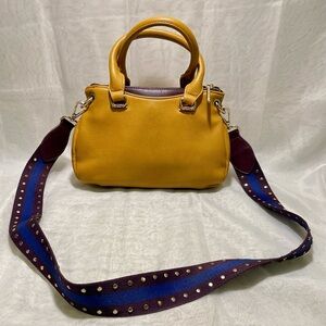 Dream Control New Yoik Leather Handbag with Studded Guitar Strap